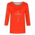 thumbnail image 4 of DDAPJ pyju Jesus Cross Graphic 3/4 Sleeve T-Shirt Faith Christian Shirt for Women Christian T-Shirts Prayer Tee Shirts Spring Casual Loose Fit Round Neck Blouses Orange S, 4 of 6