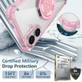 thumbnail image 3 of Vivid Hybrid MagSafe Case with Rotating Ring Stand for iPhone 16 Plus - Pink, 3 of 5