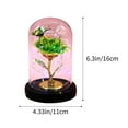 thumbnail image 3 of Eespoir Glass Covered Foil Rose, Eternal Flower Ornament, LED Night Light Decor, For Valentine's Day Gift Giving, Home Party Decor(Green), 3 of 7