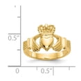 thumbnail image 3 of 14K Yellow Gold Ring Band Themed Polished Claddagh, Size 5, 3 of 5