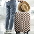 thumbnail image 2 of Brown and White Checkerboard Pattern Luggage Cover Fashion Suitcase Cover Baggage Covers Fit 25-28 Inch Luggage (Go Travel), 2 of 5