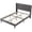 Dark Gray & Black, variant on AENKYO Full Size Upholstered Bed Frame with Tufted Headboard & Slat Support, No Box Spring Needed, Dark Gray