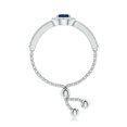 thumbnail image 3 of ANGARA Natural Floating Pear-Shaped Sapphire Bolo Ring with Halo in 14K White Gold for Women (Size-6x4mm) | September Birthstone, Anniversary, Jewelry Gift for Women | Natural Blue Sapphire Ring, 3 of 8