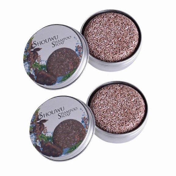 2pcs 100% Organic Grey Reverse Shampoo Bar -Essence Hair Beard Darkening Shampoo Soap