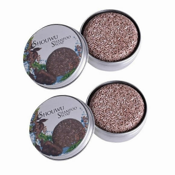 2pcs 100% Organic Grey Reverse Shampoo Bar -Essence Hair Beard Darkening Shampoo Soap