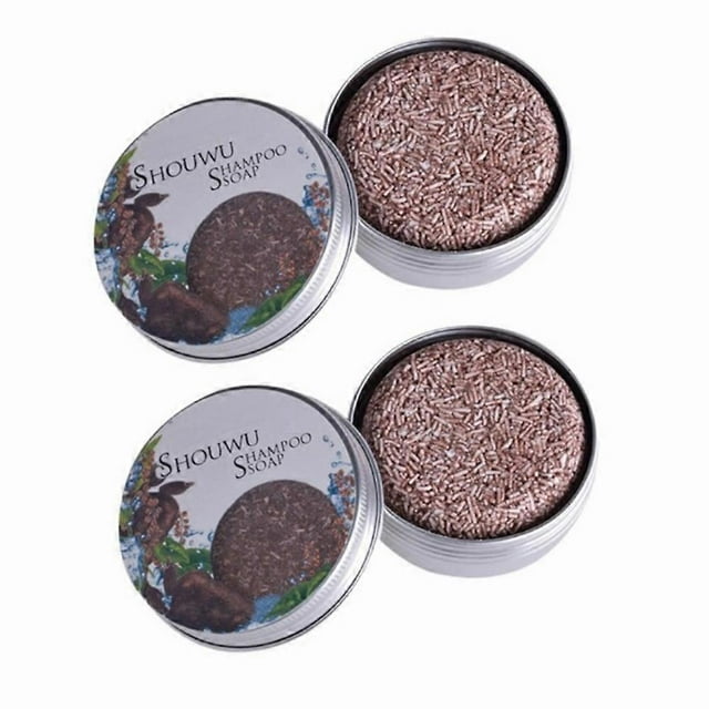 2pcs Organic Grey Reverse Shampoo Bar -Essence Hair Beard Darkening Shampoo Soap
