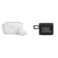 thumbnail image 1 of Audífonos True Wireless JBL Vibe Buds Blanco y Bocina Go 3 Negro, 1 of 5
