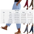 thumbnail image 3 of Pantalones de Cintura Elástica para Mujeres Casual Bolsillos de Poliéster de Color Sólido Pantalones de Lino Mujeres Verano para las Vacaciones Al Mar Y el Uso Diario, 3 of 9