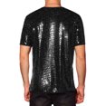 thumbnail image 3 of Camisetas de hombre INSPIRE CHIC con lentejuelas, de manga corta, cuello redondo, camisetas para fiestas en discotecas, 2XL, negras, 3 of 6