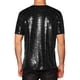 thumbnail image 3 of Camisetas de hombre INSPIRE CHIC con lentejuelas, de manga corta, cuello redondo, camisetas para fiestas en discotecas, 2XL, negras, 3 of 6