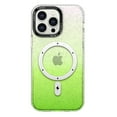 thumbnail image 3 of Magnetic Bling Case for iPhone 13 [Compatible with MagSafe],Gradient Color Clear Glitter Aesthetic Slim Shockproof Protect Sparkle Unique Silicone Phone Cover for Women Girls,Green, 3 of 14