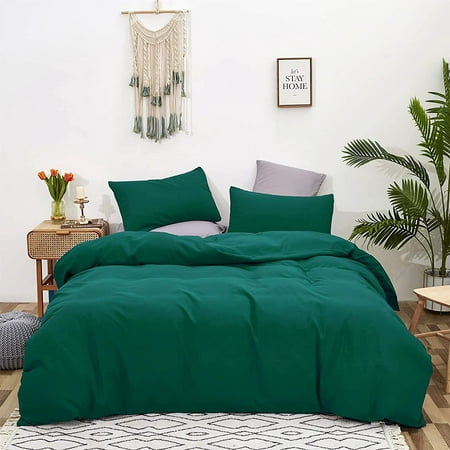 

Green Comforter Sets Queen Emerald Green Bedding Comforter Sets Cotton Solid Dark Green Bed Quilts Full Size Modern Fresh Hunter Green Soft Blankets Adults Teens Luxury Forest Green Comforters