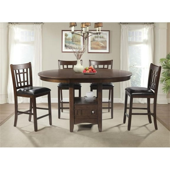 Pemberly Row Contemporary 5 Piece Extendable Counter Dining Set