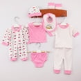 thumbnail image 2 of THDHVS Newborn Sleepers,Toddler Girl Pajamas,Unisex Infant Print Layette Giftset Clothing Set 8-Piece for Newborn Pink 0-3 Months, 2 of 6