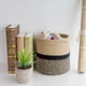 thumbnail image 4 of Diseño plegable, material natural, 21 x 21 cm, color negro y yute, cesta de yute para plantas de interior de 20 cm, cesta de diseño minimalista para organizar juguetes, 4 of 5