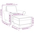 thumbnail image 5 of vidaXL Sofa Chair with Footstool Dark Grey 60 cm Fabric, 5 of 5