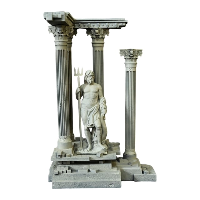 Decoración de columna romana, adorno de resina para paisaje, adorno para pecera Conjunto C