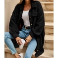 thumbnail image 6 of Women'S Teddy Fleece Coat-Plush Oversized Long Cardigan, Cozy Winter Fuzzy Outwear for Casual Style Black XL, 6 of 9