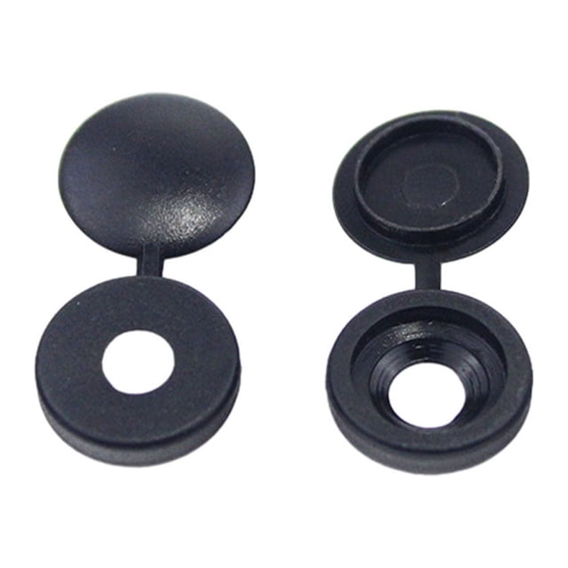 Naiovety 100 piezas de mano de obra fina y decoración fuerte con tapa protectora de tornillo de plástico Decoración del hogar negro