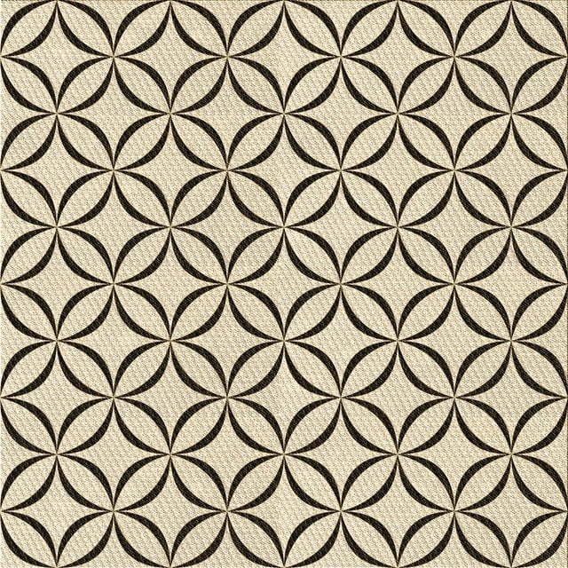 Ahgly Company Tapis d'Intérieur Lavable en Machine Carré Beige Blé Transitionnel, 6 Pieds Carré