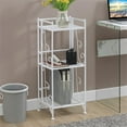 thumbnail image 2 of Pemberly Row Three-Tier Folding Metal Shelf with Scroll Design in White Metal, 2 of 10