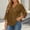 Coffee, variant on Plus Size Summer Clothes V Neck 3/4 Sleeve Soft Loose Fit Casual Pleated Comfy Shirts Vacation Solid Trendy Going Out Travel Tees