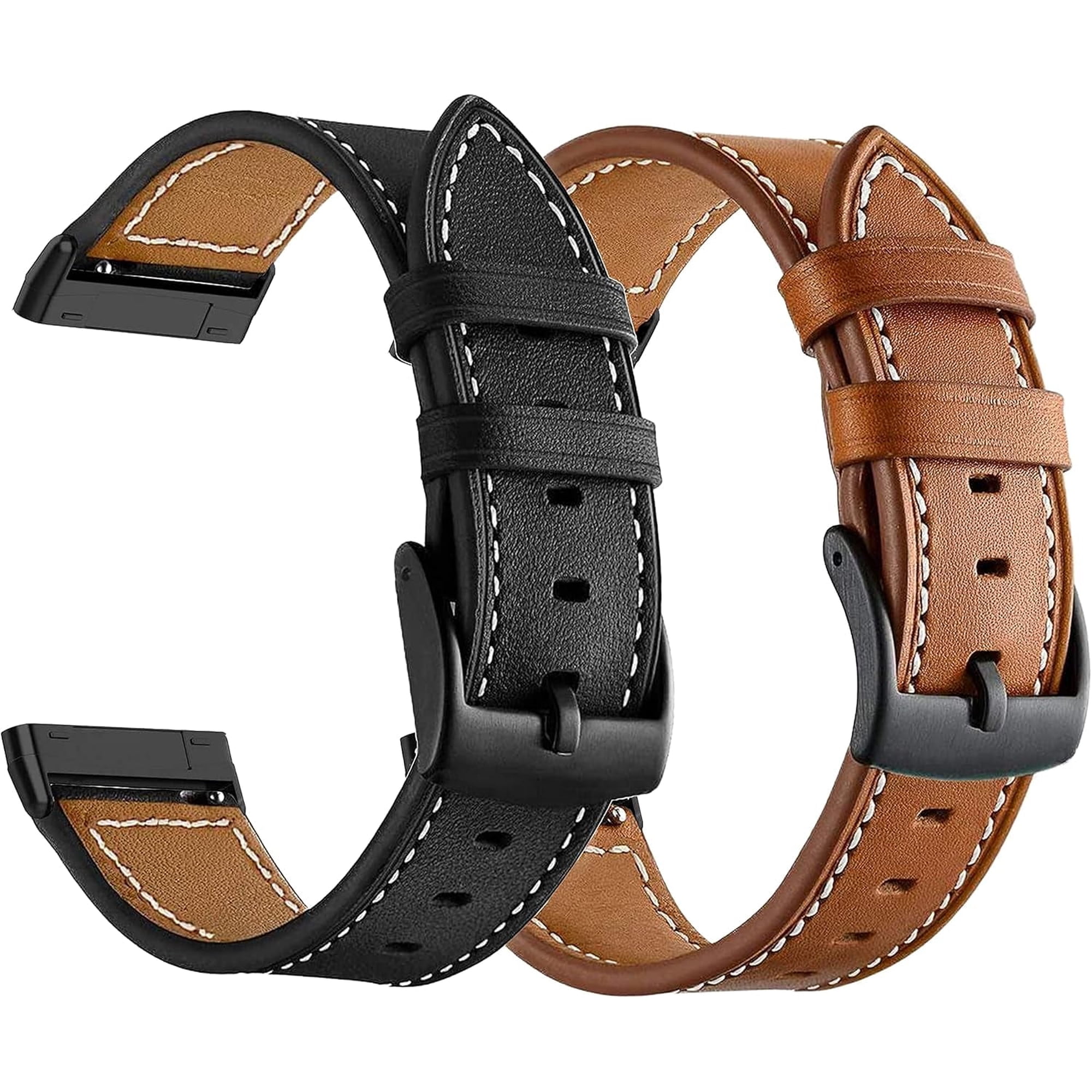 REQO Fitbit Versa 4 Bands, Geniue Leather Replacement Watch Strap for Fitbit Versa 4/ Versa 3, Fitbit Sense 2/Sense Bands for Women Men