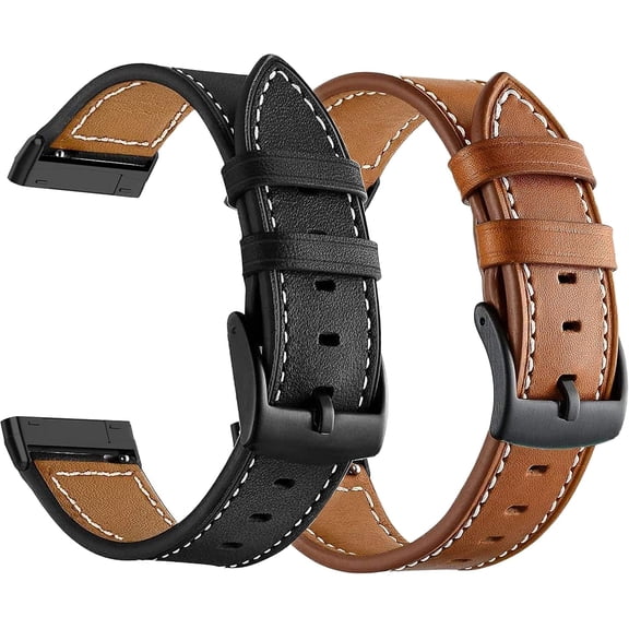 REQO Fitbit Versa 4 Bands, Geniue Leather Replacement Watch Strap for Fitbit Versa 4/ Versa 3, Fitbit Sense 2/Sense Bands for Women Men