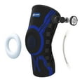 thumbnail image 1 of Kuangmi Adjustable Knee Brace with Knob – Breathable Support for Sports, Arthritis & Injury（Single Black Blue Left XXL ）, 1 of 6