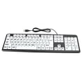 thumbnail image 1 of MesaSe Large Print Full Size Computer Keyboard High Contrast Black & White Keys Soft Buttons Ideal For Visually Impaired  Beginners And Seniors, 1 of 7