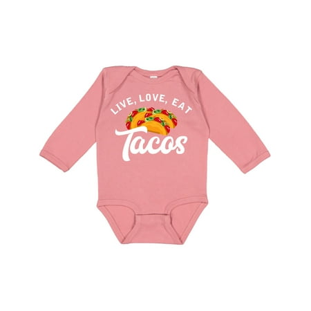 

Inktastic Live Love Tacos H Gift Baby Boy or Baby Girl Long Sleeve Bodysuit