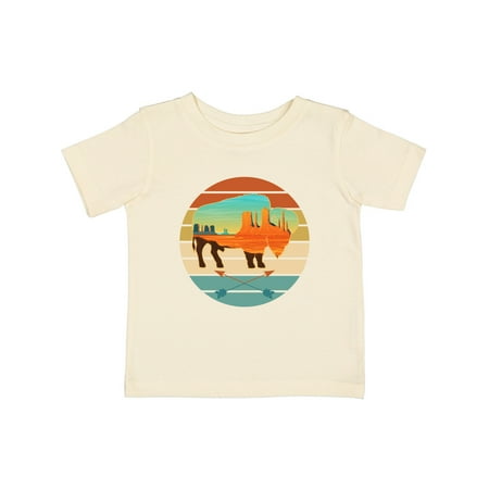 

Inktastic Buffalo Silhouette Retro Sunset Gift Baby Boy or Baby Girl T-Shirt