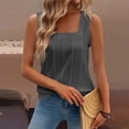 thumbnail image 5 of Women's Summer Tank Tops Sleeveless Square Neck Slim Fitted Casual Basic Tops, Dark Gray XL, 5 of 5