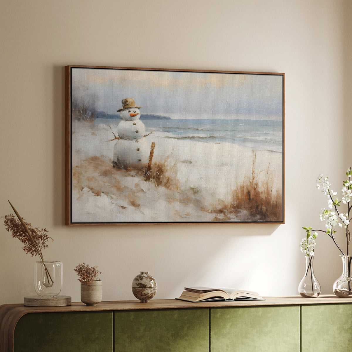 Vintage Landscape-CCXIX By Wexford Home Framed in Walnut Wood Gallery Wrapped Canvas 17 in. x 25 in.