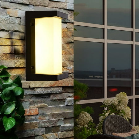 

LED Wall Light Sconce Porch Fixture Aluminum Waterproof Lamp Outdoor 18W Black