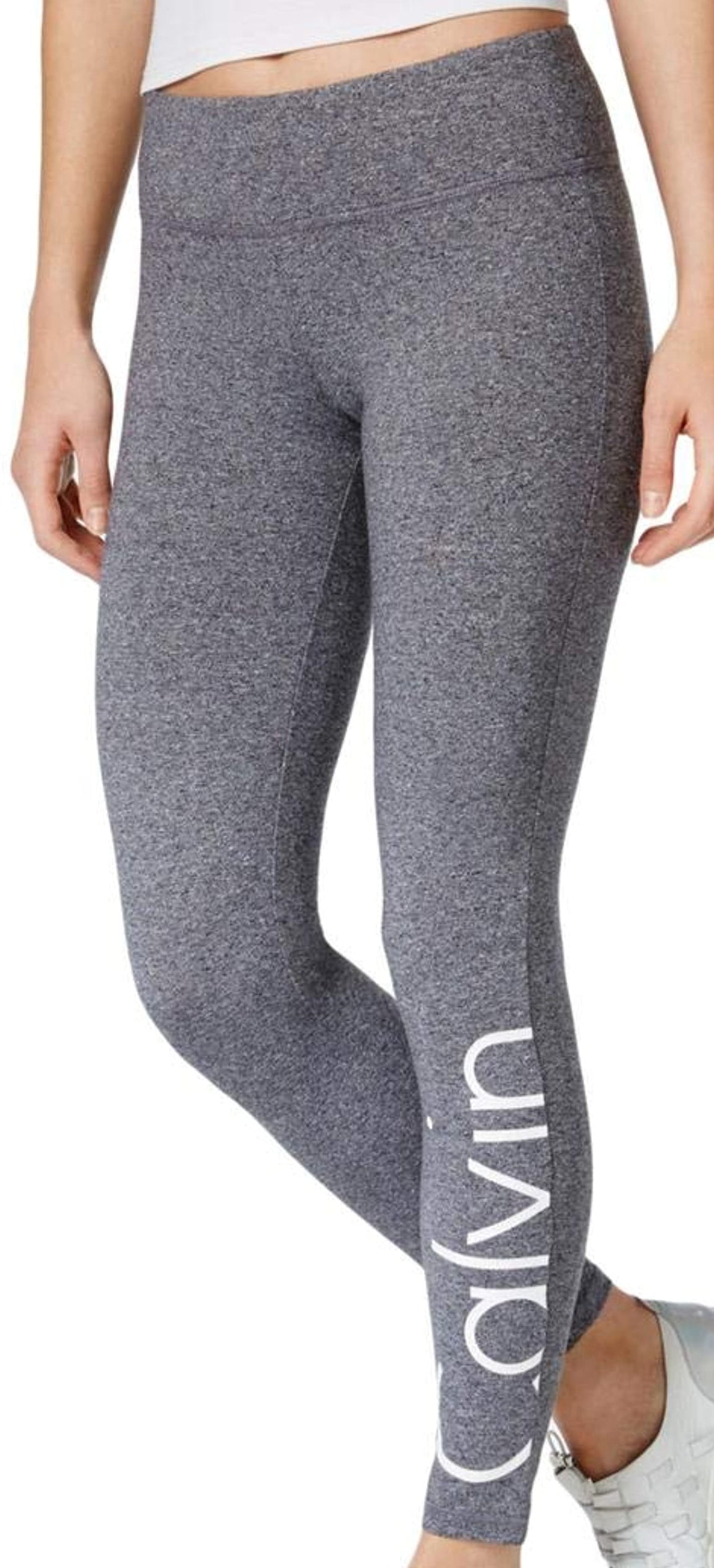 Calvin Klein Womens Large Cut Logo Full Length Leggings
