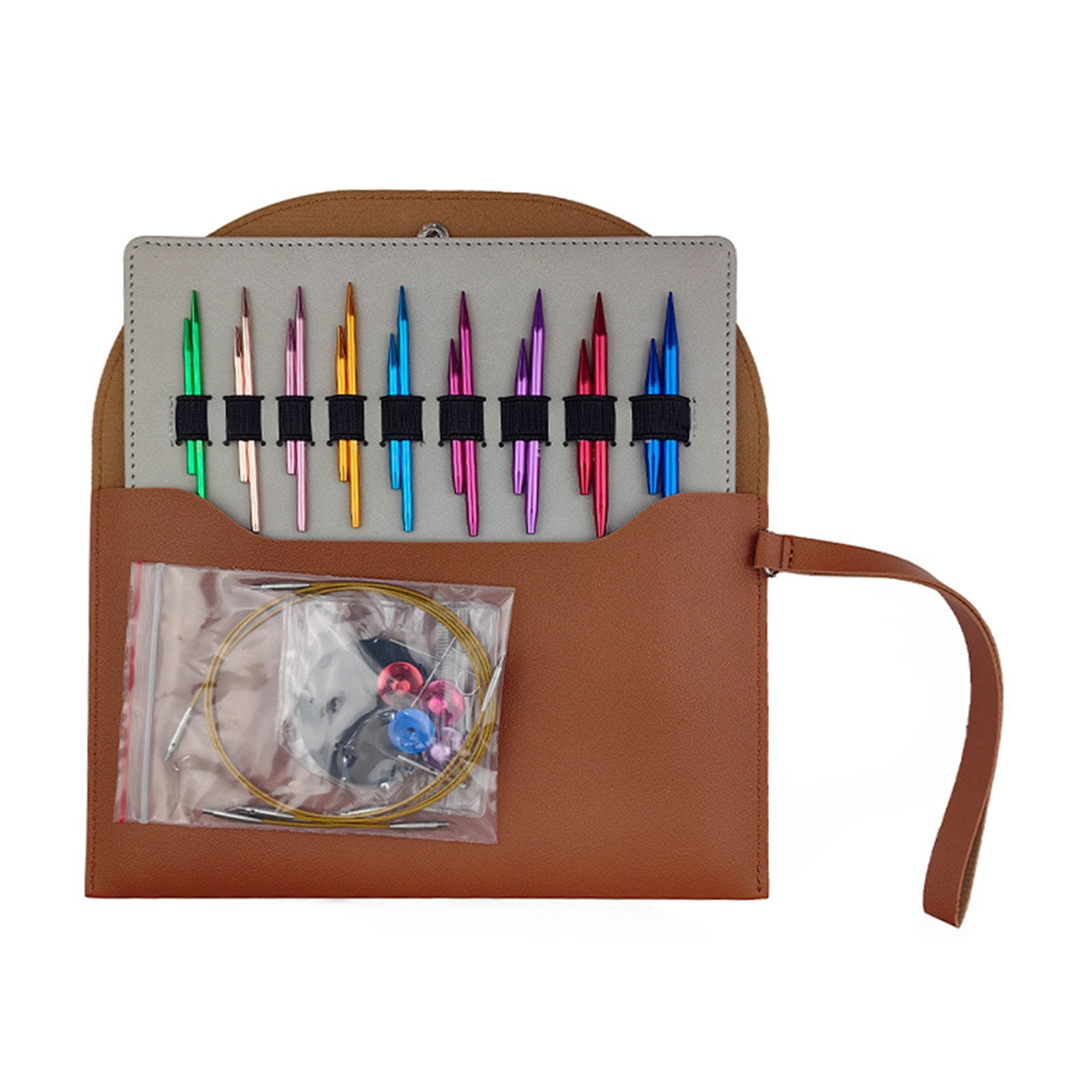 9Pairs of Aluminum Circular Knitting Needle Interchangeable Circular Knitting Needle Set for Knitting Sweater Sock Hat