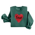 thumbnail image 6 of pimelu Sweatshirt for Women Womens Crewneck Sweatshirt Valentine's Day Fashion Heart Graphics Love Letter Print Pullover Blouses Ladies Loose Crewneck Long Sleeve Sweater Tops, 6 of 6