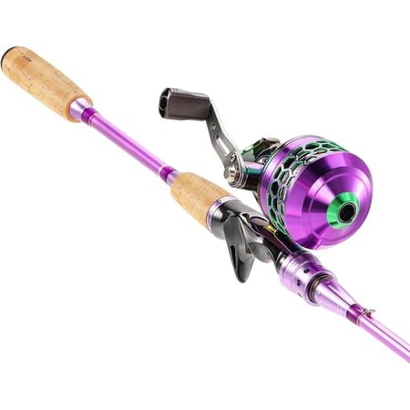 Spincast Fishing Rod Reel Combo 2 Pieces Medium Heavy Pole with Super Smooth Reel Trouble-Free Push-Button Casting Design