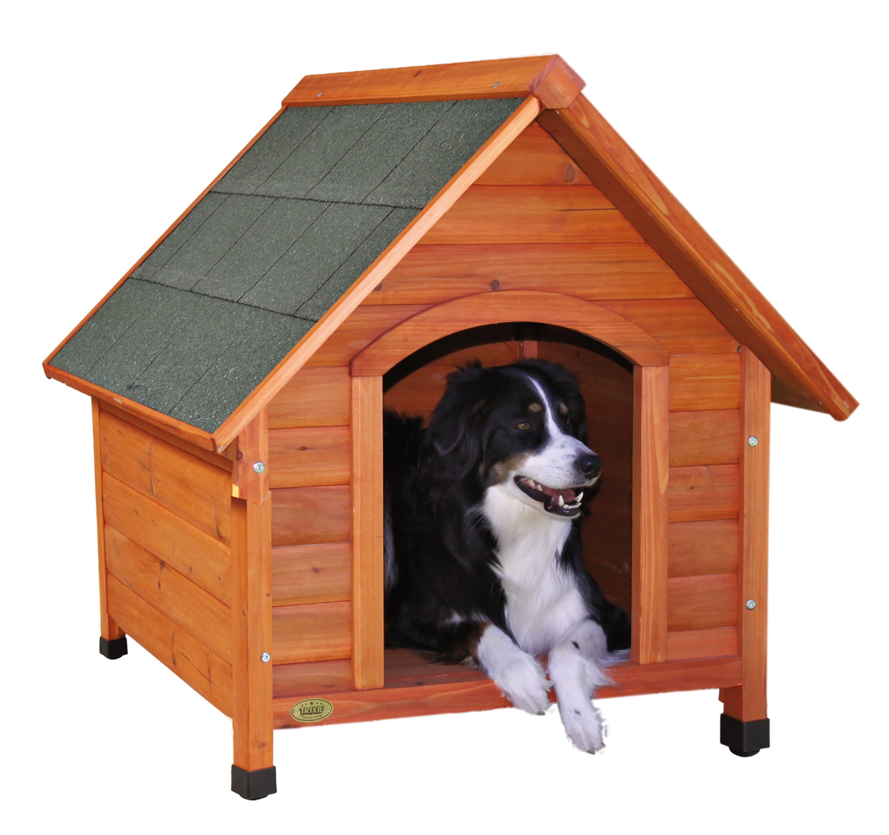 TRIXIE Pet Products Natura Cottage Dog House, Peaked Roof, Adjustable