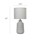 thumbnail image 4 of Simple Designs 16.93" Glow & Flow Boho Patterned Ceramic Table Lamp, Modern Decorative Accent Lighting,For Bedroom, Office, Entryway, Living Room, Stylish Bohemian Spaces, Gray, 4 of 6