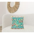 thumbnail image 3 of HomeRoots 481266 20 x 20 in. Peacock Broadcloth Floral Zippered Pillow, Blue & Yellow, 3 of 3