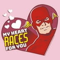 thumbnail image 2 of Girl's The Flash Valentine's Day My Heart Races for You  Graphic Tee Light Pink Small, 2 of 4