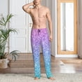 thumbnail image 2 of Hirioo Multicolor Glitter for Men's PJ Pajama Pants Sleep Pants Men's Home Trousers with Pockets,S-3XL-Small, 2 of 6