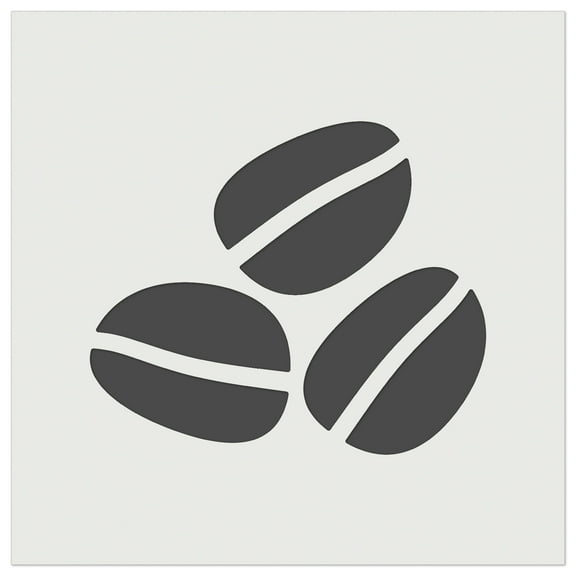 Coffee Beans Trio DIY Cookie Wall Craft Stencil - 5.5 Inch