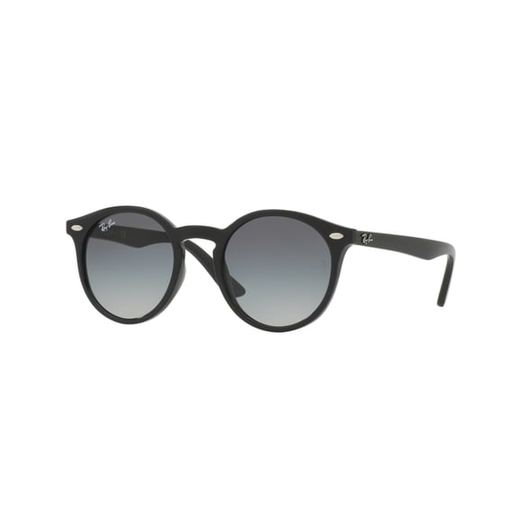 Ray-Ban Junior Kids' RJ9064S Round Sunglasses, Black/Light Grey Gradient Dark Grey, 44 mm
