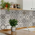 thumbnail image 3 of Mi Alma Floral Brown Gray Tile Stickers - Removable Vinyl 4x4, 24 pcs, 3 of 11