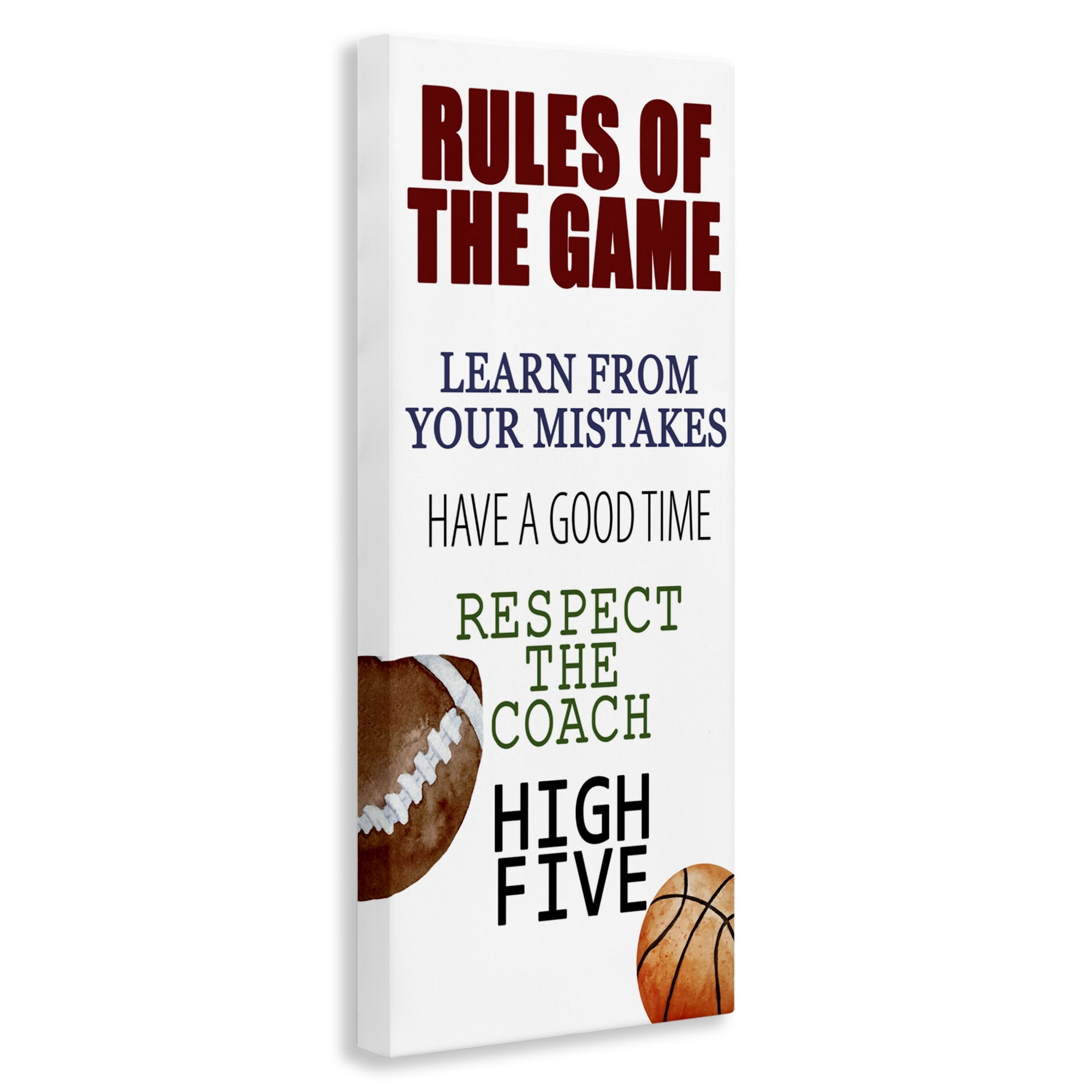 Motivational Rules Of The Game Canvas Wall Art, design by Kim Allen