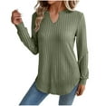 thumbnail image 2 of AGWOLF Oversized Sweatshirts for Women Trendy Lightweight Ribbed Sweater Loose V Neck Long Sleeve Tunic Tops, 2 of 6