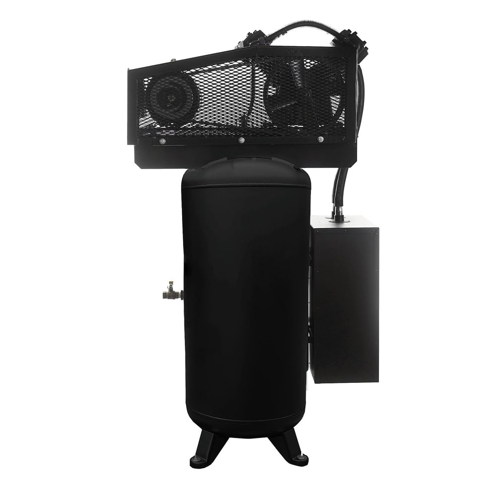 5 HP 60 Gallon Single Stage Single Phase 19 CFM Industrial 2-Cylinder Splash Lubricated Pump Electric SILENT Air Compressor
